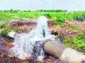 लांबोटीजवळ जलवाहिनी फुटली - Marathi News | The water pipelines near the lighthouse | Latest solapur News at Lokmat.com