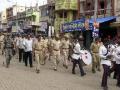 पोलिसांचे शेगावात पथसंचलन - Marathi News | Traffic of the police's shaft | Latest akola News at Lokmat.com