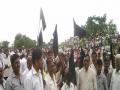 काळे झेंडे दाखवून शेतक-यांनी केला शासनाचा निषेध - Marathi News | The protest by the farmers by showing black flags | Latest vashim News at Lokmat.com