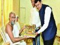 गुरुदेव नयपद्म सागरजी यांचे मुख्यमंत्र्यांनी घेतले आशीर्वाद - Marathi News | Chief Minister of Gurudev Nayapadam Sagarji received blessings | Latest maharashtra News at Lokmat.com