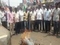 परभणीत राष्ट्रवादी-स्वाभिमानी संघटनेनं जाळला दानवेंचा प्रतिकात्मक पुतळा - Marathi News | The symbolic statue of Demon burnt in NCR-Swabhimani organization in Parbhani | Latest parabhani News at Lokmat.com