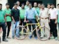 प्रशिक्षणार्थ्यांनी तयार केली बांबूपासून सायकल - Marathi News | Trainees prepare bicycles from bamboo | Latest chandrapur News at Lokmat.com