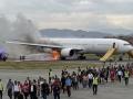 Nepal Plane Fire: नेपाळमध्ये काळ आला होता, पण वेळ आली नव्हती! लँडिंग दरम्यान विमानाच्या टायरला आग; २८९ प्रवाशांचे प्राण थोडक्यात वाचले - Marathi News | time had come in Nepal, but the time had not come Plane tire catches fire during landing; 289 passengers narrowly escape death | Latest international News at Lokmat.com