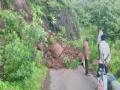 कादवे खिंडीवरिल रस्त्यात दरड कोसळली; वेल्हे पानशेत रस्ता बंद - Marathi News | A crack fell in the road at Kadwe Khindi Welhe Panshet road closed | Latest pune News at Lokmat.com