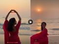 अथांग समुद्र, सूर्यास्ताचा नजारा अन् लाल साडीत रिंकू राजगुरूचा ग्लॅमरस अंदाज, पाहा व्हिडीओ - Marathi News | Rinku Rajguru Video Red Saree Beach Love Is In The Air Social Media Viral | Latest filmy News at Lokmat.com
