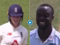 England vs West Indies 3rd Test: केमार रोचनं टाकलेल्या चेंडूचा अंदाज येण्यापूर्वीच बेन स्टोक्सची 'दांडी' गुल! - Marathi News | England vs West Indies 3rd Test: Kemar Roach bowls a jaffa to dismiss Ben Stokes, watch video | Latest cricket News at Lokmat.com