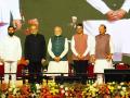 मुख्यमंत्री, दोन उपमुख्यमंत्र्यांचा दिमाखदार सोहळ्यात शपथविधी; ऐतिहासिक आझाद मैदानावर हजारो जनसमुदायाचा जल्लोष - Marathi News | Chief Minister, two Deputy Chief Ministers sworn in at a grand ceremony; Thousands of people cheered at the historic Azad Maidan | Latest maharashtra News at Lokmat.com