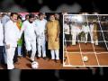 Eknath Shinde Football Kick: पुण्यात मुख्यमंत्री एकनाथ शिंदेंच्या फुटबॉल किकचीच चर्चा... - Marathi News | CM Eknath Shinde Football Kick becomes famous in Pune Inaugration program of Balasaheb Thackeray Football Ground | Latest pune News at Lokmat.com