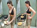 Hotness Alert! लॉकडाउनमध्ये कुकिंग करतानाही शर्लिन चोप्रा दिसतेय BOLD, पहा तिचे फोटो - Marathi News | Hotness Alert! Sherlyn Chopra looks BOLD while cooking in lockdown TJL | Latest filmy Photos at Lokmat.com
