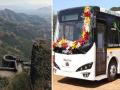 Sinhgad Fort: सिंहगडावर ई-बसची चाचणी; अटींची पूर्तता नसल्याने प्रतीक्षा करावी लागणार - Marathi News | E-bus trial at Sinhagad; As the conditions are not met, we will have to wait | Latest pune News at Lokmat.com