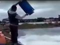 शेळवे येथे शेतकऱ्याने शेततळ्यात दूध ओतले - Marathi News | A farmer poured milk in the water pond at Shelve | Latest solapur Videos at Lokmat.com