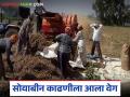 Soybean Harvest : अतिवृष्टीच्या तडाख्यातून वाचलेल्या सोयाबीन काढणीला आला वेग वाचा सविस्तर - Marathi News | latest news Soybean Harvest: Soybean harvesting, which survived the heavy rains, has gained momentum. Read in detail | Latest agriculture News at Lokmat.com