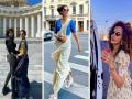 Taapsee Pannu swag on streets of Russia wearing shoes on a sari - Hindi News | Taapsee Pannu swag on streets of Russia wearing shoes on a sari | Latest entertainment Photos at Lokmattimes.com