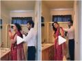 Groom Helps Bride Get Ready : नादच खुळा! लग्नाच्या दिवशी होणाऱ्या बायकोचे केस सुकवून देण्यासाठी आला नवरा, पाहा व्हिडिओ - Marathi News | Groom Helps Bride Get Ready : Viral video dulha dulhan groom helps bride get ready wedding day | Latest sakhi News at Lokmat.com