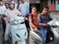 हेल्मेटसक्तीची पालकमंत्र्यांना आठवण ; महापाैर विसरल्या - Marathi News | girish bapat wear helmet while riding bike but mayor forget about helmet compusion | Latest pune News at Lokmat.com