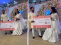 Wedding video : नादच खुळा! साखरपुड्याच्या दिवशीच होणाऱ्या बायकोचं स्वप्न पूर्ण केलं; पाहुण्यांसमोरच असं काही गिफ्ट दिलं - Marathi News | Wedding video : Wedding video groom fulfilled the brides dream before the wedding | Latest sakhi News at Lokmat.com