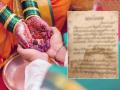 Wedding invitation 1933 : ८९ वर्षांपूर्वीची लग्नपत्रिका होतेय व्हायरल; त्यात लिहिलेला मजकूर वाचून लोक म्हणाले.... - Marathi News | Wedding invitation from 1933 viral old wedding invitation from 1933 surprises internet | Latest sakhi News at Lokmat.com