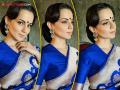 साडीत खुललं कंगनाचं सौंदर्य, फोटो पाहून चाहते घायाळ - Marathi News | Actress Kangana Ranaut stuns in a blue saree inspired by Sadhana Shivdasani see photos | Latest filmy Photos at Lokmat.com