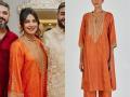भावाच्या साखरपुड्यात प्रियांका चोप्राने घातला 'मरोडी' वर्कचा सुंदर कुर्ता! तिच्या ड्रेसची किंमत होती.... - Marathi News | elegant orange kurta set of actress priyanka chopra is the best example of marodi work, Guess how much it costs | Latest sakhi News at Lokmat.com