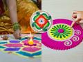 Diwali : ठिपक्यांची-फुलापानांची किचकट रांगोळी विसरा, ५ मिनिटांत काढा सुंदर झटपट मोठ्ठी रांगोळी-पाहा सोपी ट्रिक - Marathi News | Diwali special easy rangoli designs : Forget complicated dot-petal rangoli, make beautiful instant big rangoli in 5 minutes - see simple trick | Latest sakhi News at Lokmat.com