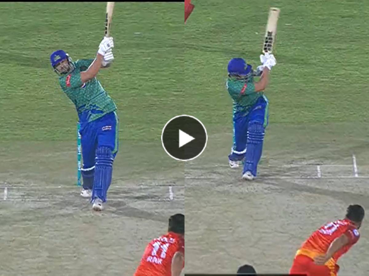 Tim David six hitting Video: 6 6 6 6 .... Mumbai Indians च्या फलंदाजाने  पाकिस्तानी गोलंदाजाला धू धू धुतलं, ठोकलं सर्वात जलद अर्धशतक | Tim David six  hitting Video: 6 6 6