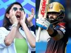 Anushka Sharma Virat Kohli Fan IPL 2022 : अनुष्का शर्मा स्टेडियमवर आली; विराटच्या फिफ्टीवर भारीच खूश झाली, बाद होताच रुसली, पाहा Photos