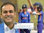 Virender Sehwag Tweet, IND vs WI: विरेंद्र सेहवागने Smriti Mandhana अन् Harmanpreet Kaurचा फोटो केला पोस्ट; सांगितला पुरूष अन् महिला क्रिकेटमधील अजब योगायोग