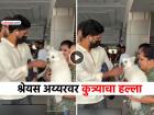 श्रेयस अय्यर विमानतळावर असताना विचित्र प्रकार! कुत्र्याने जबडा उघडला, तितक्यात... (VIDEO)