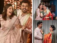 PHOTOS : शिवानी-विराजसच्या लग्नाचं शाही रिसेप्शन, मृणाल कुलकर्णी यांनी लेकासोबत लाडक्या सुनेलाही तयार केलं...!! - Marathi News | marathi Actors Virajas Kulkarni, Shivani Rangole Wedding reception photos | Latest filmy Photos at Lokmat.com