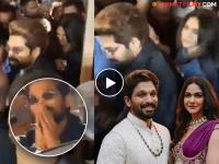 पत्नी स्नेहाला गर्दीतून वाचवण्यासाठी अल्लू अर्जुनची धडपड, चाहत्यांसमोर जोडले हात - Marathi News | Allu Arjun Protects Wife Sneha Reddy As Fans Mob Them At Hyderabad Cafe | Latest filmy News at Lokmat.com