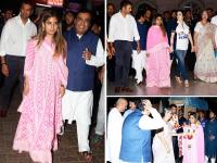 अंबानींचे देवदर्शन; आधी 'बाप्पा मोरया', नंतर 'जय श्री कृष्ण' - Marathi News | Isha Ambani to Marry Anand Piramal Couple Visit ISKCON Temple in Mumbai With Family | Latest mumbai Photos at Lokmat.com