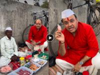 हमारे जमाने की याद आ गयी! भिडे मास्तर पोहोचले सांगलीत, डोक्यावर गांधी टोपी घालून म्हणाले... - Marathi News | mandar chandwadkar shared video from sangli talks with a 80 year old seller in marathi | Latest filmy News at Lokmat.com