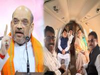 चार्टर्ड प्लेनमधील भाजपा नेत्यांच्या सेल्फीनं अमित शाह संतापले; देवेंद्र फडणवीसांनीही सुनावले - Marathi News | Amit Shah got angry over selfies of BJP leaders Prasad lad, Pravin Darekar, Chitra wagh in chartered plane | Latest national News at Lokmat.com चार्टर्ड प्लेनमधील भाजपा नेत्यांच्या सेल्फीनं अमित शाह संतापले; देवेंद्र फडणवीसांनीही सुनावले - Marathi News | Amit Shah got angry over selfies of BJP leaders Prasad lad, Pravin Darekar, Chitra wagh in chartered plane | Latest national News at Lokmat.com