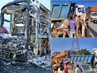 देशभरात भीषण अपघातांची मालिका; आंध्र प्रदेश, तेलंगणा, राजस्थानात 60 जणांचा बळी, अनेक जखमी - Marathi News | Accident News: Series of horrific accidents across the country: 60 killed, hundreds injured in Andhra Pradesh, Telangana, Rajasthan | Latest national News at Lokmat.com