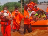 Kolhapur Flood : NDRF जवानांमुळे वाचले बाळाचे प्राण, करतायंत चोवीस-24 तास काम - Marathi News | Kolhapur Flood : Salute to work ... NDRF jawans work 24 hours a day in flood, save life of born baby | Latest kolhapur Photos at Lokmat.com
