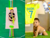 IPL 2021 : 7 व्या महिन्याची भन्नाट थीम, आजोबा, बाप अन् चिमुकलाही धोनीचा 'जबरा' फॅन - Marathi News | IPL 2021 : 7 months theme ... Grandpa, Baap and Chimuk are also Dhoni's 'Jabra' fans of barshi solapur in ipl matches | Latest cricket Photos at Lokmat.com