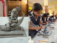 Ganpati Festival: महापालिकेच्या विद्यार्थ्यांनी 2 वर्षानंतर बनवले गणपती, ७ जणांना पुरस्कार - Marathi News | Ganapati made by Mumbai municipal students after 2 years, awards to 7 people | Latest mumbai Photos at Lokmat.com