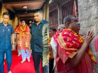 Nitin Gadkari: नितीन गडकरी थेट गुवाहटीत, माँ कामाख्या देवीचं घेतलं दर्शन - Marathi News | Nitin Gadkari took darshan of Maa Kamakhya Devi in Guwahati with v.k.singh | Latest national Photos at Lokmat.com