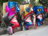राजधानी दिल्लीत शिल्पकारांनी साकारले रावणारे पुतळे! - Marathi News | Statues of sculptors in the capital Delhi! | Latest national Photos at Lokmat.com