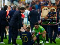 FIFA World Cup Final: 4 गोल करूनही एमबाप्पेच्या पदरी 'निराशा', खुद्द राष्ट्रपतींनी मैदानात उतरून दिला 'धीर' - Marathi News | Emmanuel Macron encourage players after Lionel Messi's Argentina beat Kylian-Mbappe's France in the FIFA World Cup Final 2022 | Latest other-sports Photos at Lokmat.com