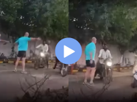 Viral Video: "हे फूटपाथ चालण्यासाठी आहेत, गाड्यांसाठी नाही!" परदेशी नागरिकांकडून पुणेकरांना शिस्तीचा धडा - Marathi News | Viral Video: Foreigners Teach Traffic Sense to Pimpri-Chinchwad Commuters; Block Bikers Using Footpaths | Latest maharashtra News at Lokmat.com