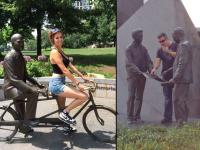 गंभीर मूर्ती पाहून लोकांचं टॅलेन्ट आलं बाहेर, बघा कलाकारी! - Marathi News | Funny viral photos with statue in public places | Latest social-viral Photos at Lokmat.com