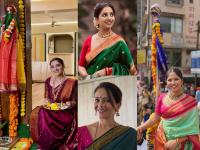 गुढीपाडव्यानिमित्त मराठी अभिनेत्रींच्या सौंदर्याचा पारंपरिक साज; फोटोंवर चाहत्यांनी दर्शवलं प्रेम - Marathi News | Gudi Padwa 2026 sonalee kulkarni aishwarya narkar sayali sajneev celebrate traditional photos viral | Latest filmy Photos at Lokmat.com