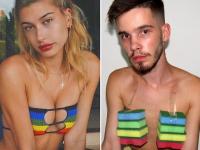 'याने' घरात सापडतील त्या वस्तूंपासून सेलिब्रिटींसारखे कपडे तर तयार केले, पण कहाणी में जरा ट्विस्ट हैं.... - Marathi News | This Guy Recreates Celebrity Outfits Using Materials Found At Home | Latest social-viral Photos at Lokmat.com