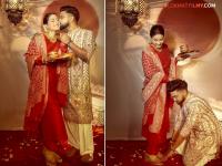 'करवा चौथ'ला पत्नी हिना खानच्या पाया पडला रॉकी, फोटो शेअर करत म्हणाला... - Marathi News | Hina Khan First Karwa Chauth Rocky Jaiswal Touches Her Feet Shares Pictures | Latest filmy Photos at Lokmat.com