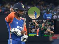 IND vs AUS :हेजलवूडचा भेदक मारा! तिलक वर्माच्या पदरी भोपळा; ४९ धावांत भारताचा अर्धा संघ तंबूत - Marathi News | IND vs AUS 2nd T20 Australia Josh Hazlewood Strikes Again India Tilak Varma Goes For A Duck Shubman Gill Suryakumar Yadav Flop Show | Latest cricket News at Lokmat.com