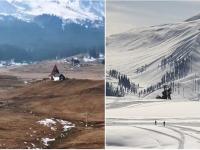 चिंताजनक! गुलमर्गमधून बर्फ गायब, काश्मीरमधील दऱ्याखोऱ्यात दिसतंय उजाड चित्र, कारण काय? - Marathi News | Alarming! Snow disappeared from Gulmarg, a desolate picture is seen in the valley in Kashmir, why? | Latest national Photos at Lokmat.com