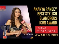 Ananya Pandey wins the Best Stylish Glamorous Icon Award at Lokmat Most Stylish Awards 2021