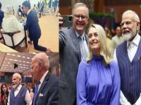 गुडघ्यावर बसलेले ऋषी सुनक, ऑस्ट्रेलियाच्या पंतप्रधानांचा सेल्फी; G20मधील टॉप 10 फोटो - Marathi News | 10 photos from the G20 summit chaired by India are currently trending on social media | Latest national Photos at Lokmat.com