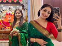 हिरवी साडी अन् हिरवा चुडा! सायली संजीवच्या फोटोंची चर्चा, अंबाजोगाईला गेली अभिनेत्री, कारण काय? - Marathi News | marathi actress sayali sanjeev at ambajogai devi temple traditional photoshoot viral | Latest filmy Photos at Lokmat.com